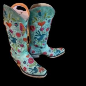 Old Gringo Pajaro Aqua Southern Toe - SIZE 10